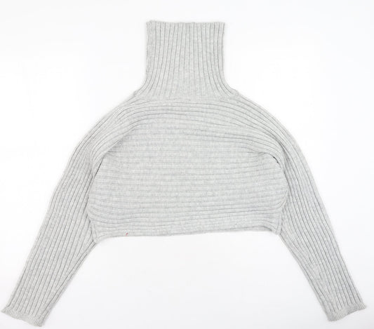 New Look Womens Grey High Neck  Acrylic Pullover Jumper Size L