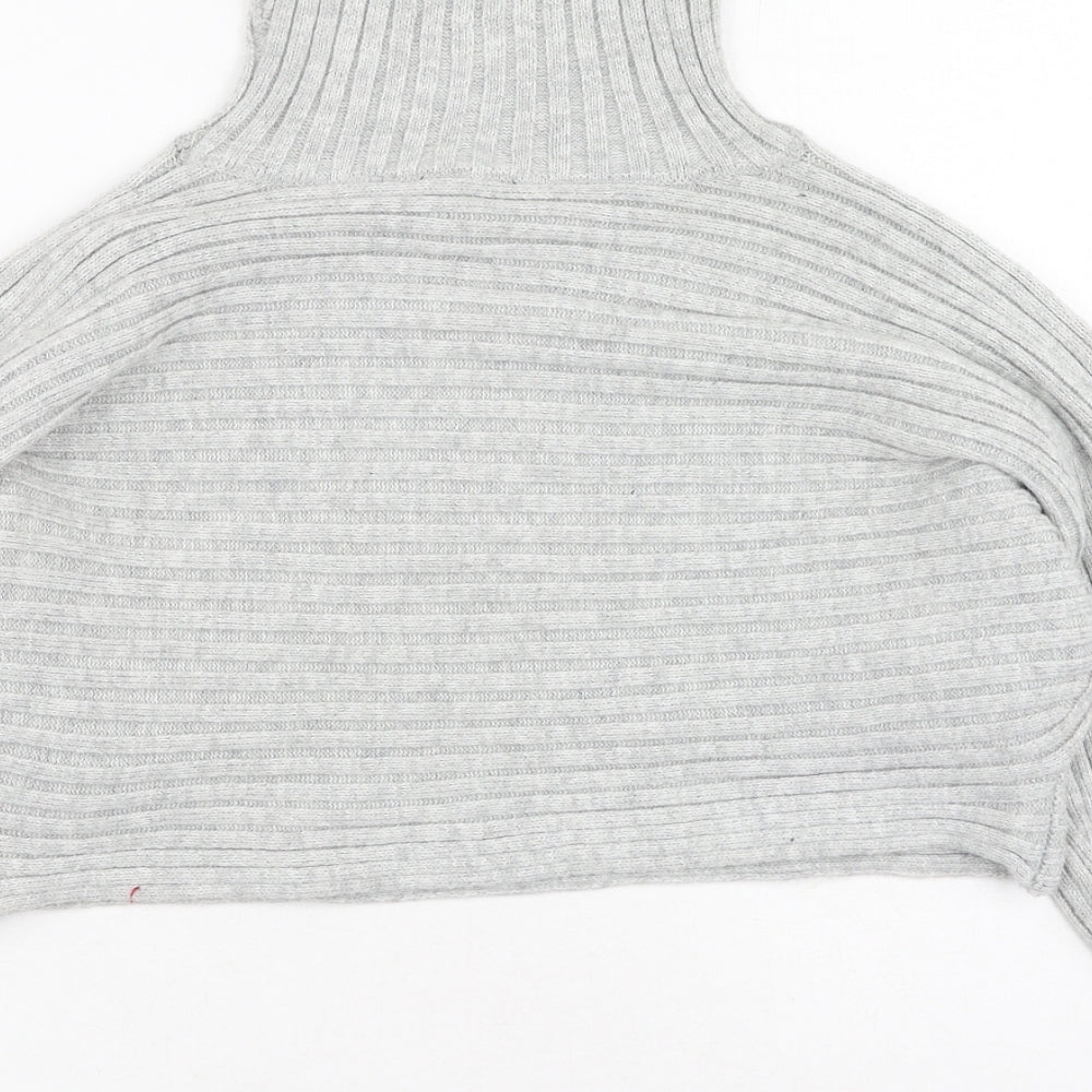 New Look Womens Grey High Neck  Acrylic Pullover Jumper Size L