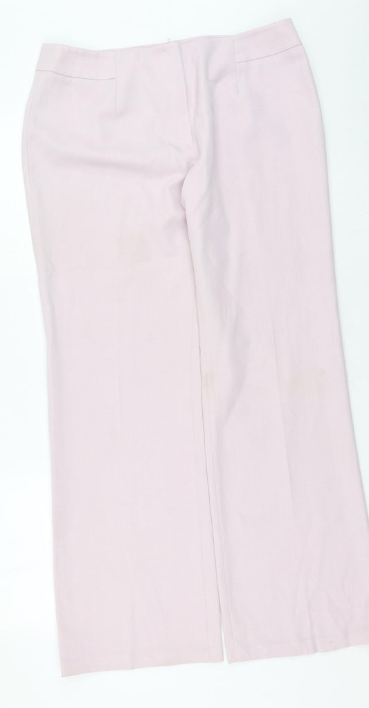 George  Womens Pink  Polyester Trousers  Size 16 L38 in Regular