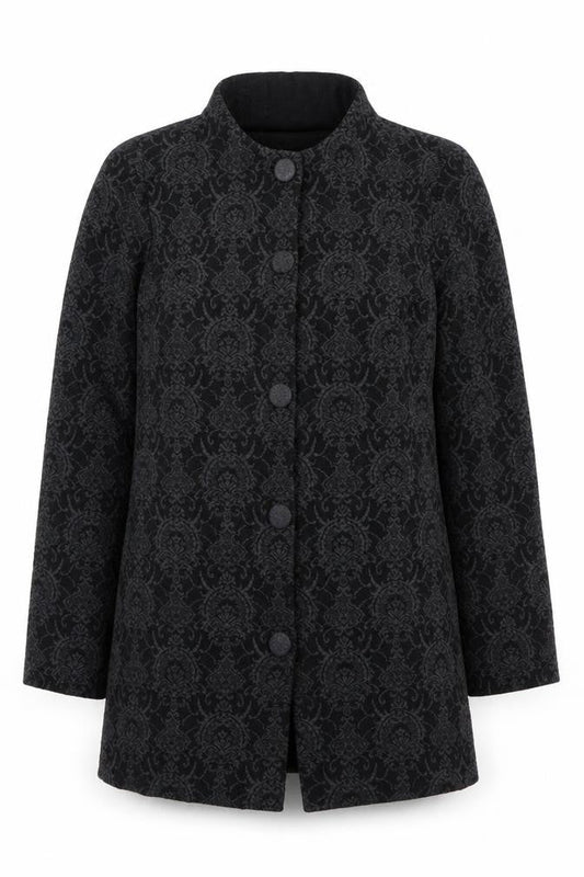 Berkertex Womens Grey Round Neck Floral Acrylic Cardigan Jumper Size 12