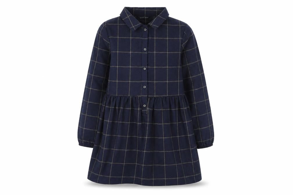 SheIn Womens Blue Plaid Cotton Fit & Flare  Size S  Collared