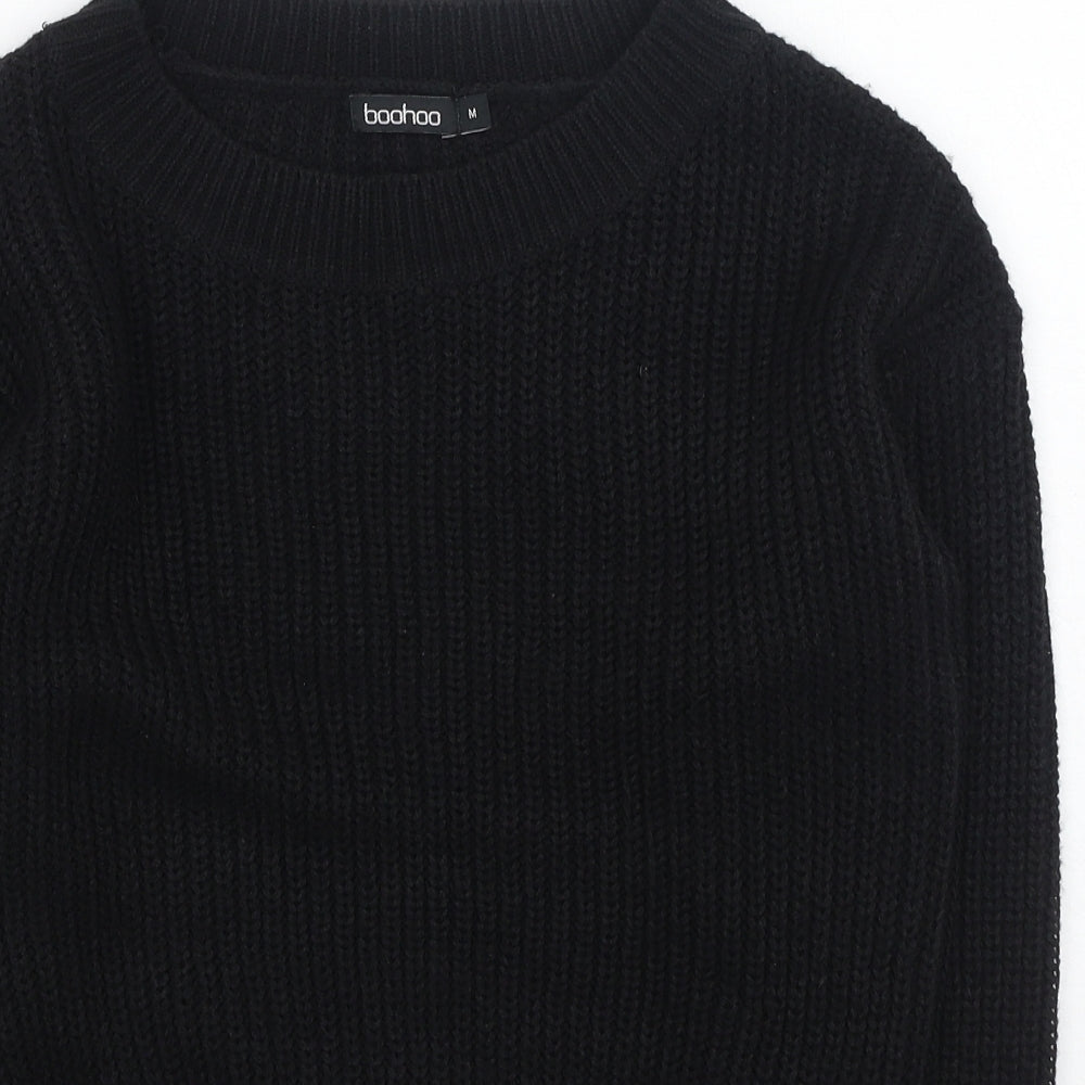 Boohoo Womens Black Round Neck  Polyester Pullover Jumper Size M