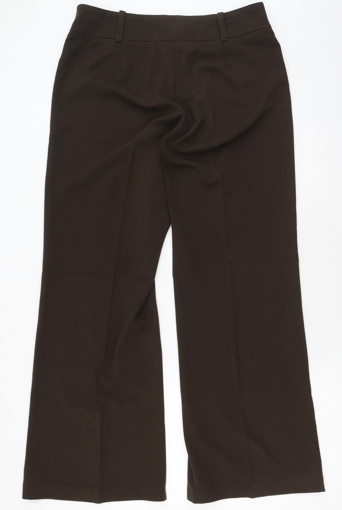 AMARANTO Womens Brown  Polyester Trousers  Size 12 L30 in Regular