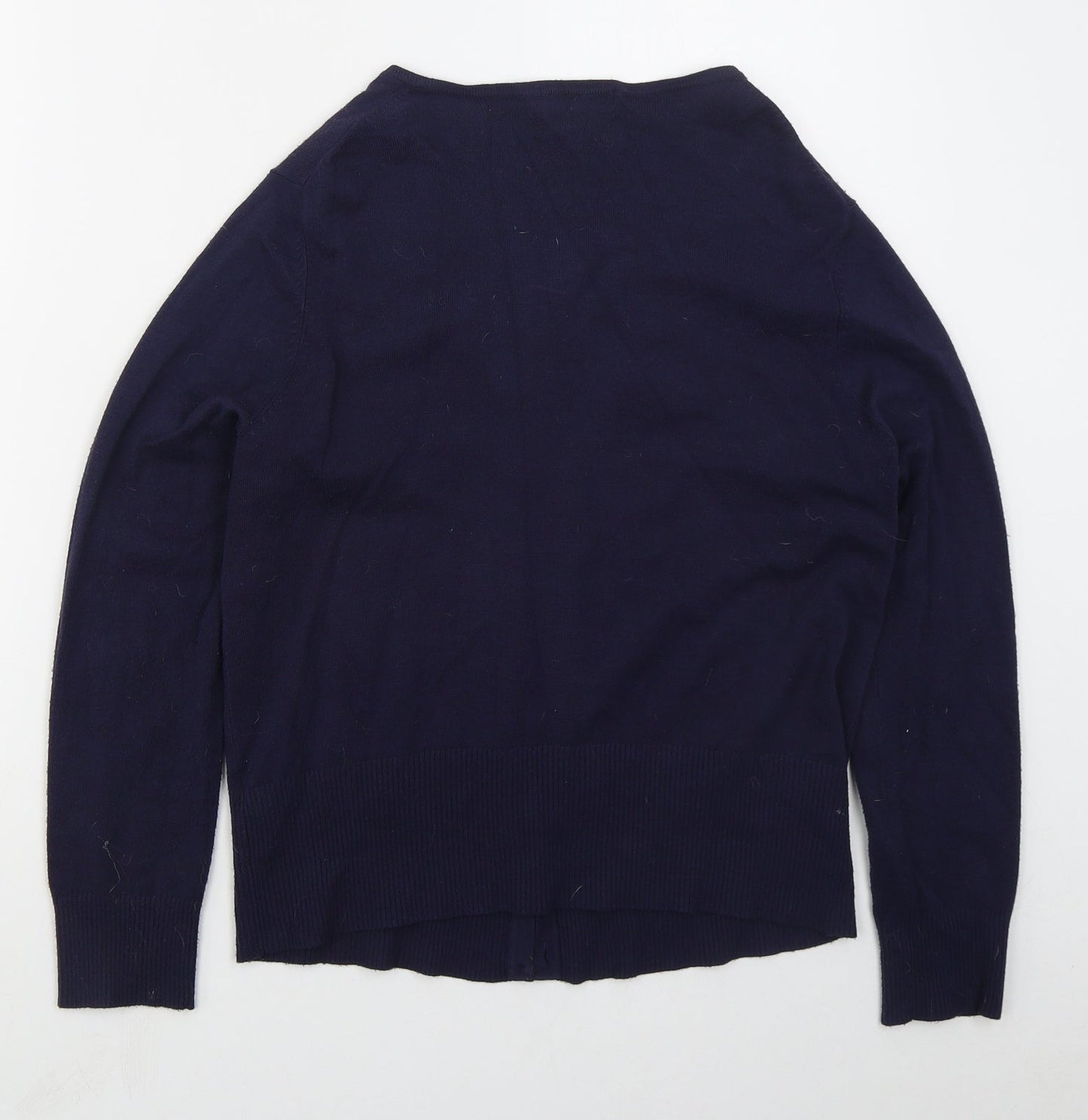 Marks and Spencer Womens Blue Round Neck  Viscose Cardigan Jumper Size 16