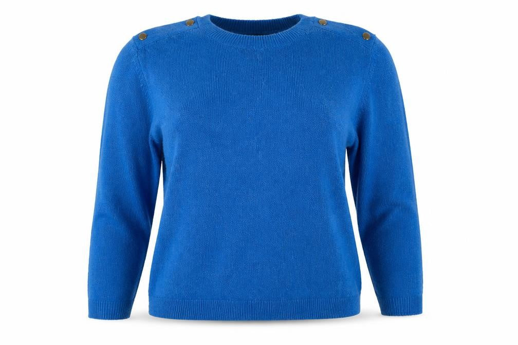 George Womens Blue Crew Neck  Acrylic Pullover Jumper Size 16
