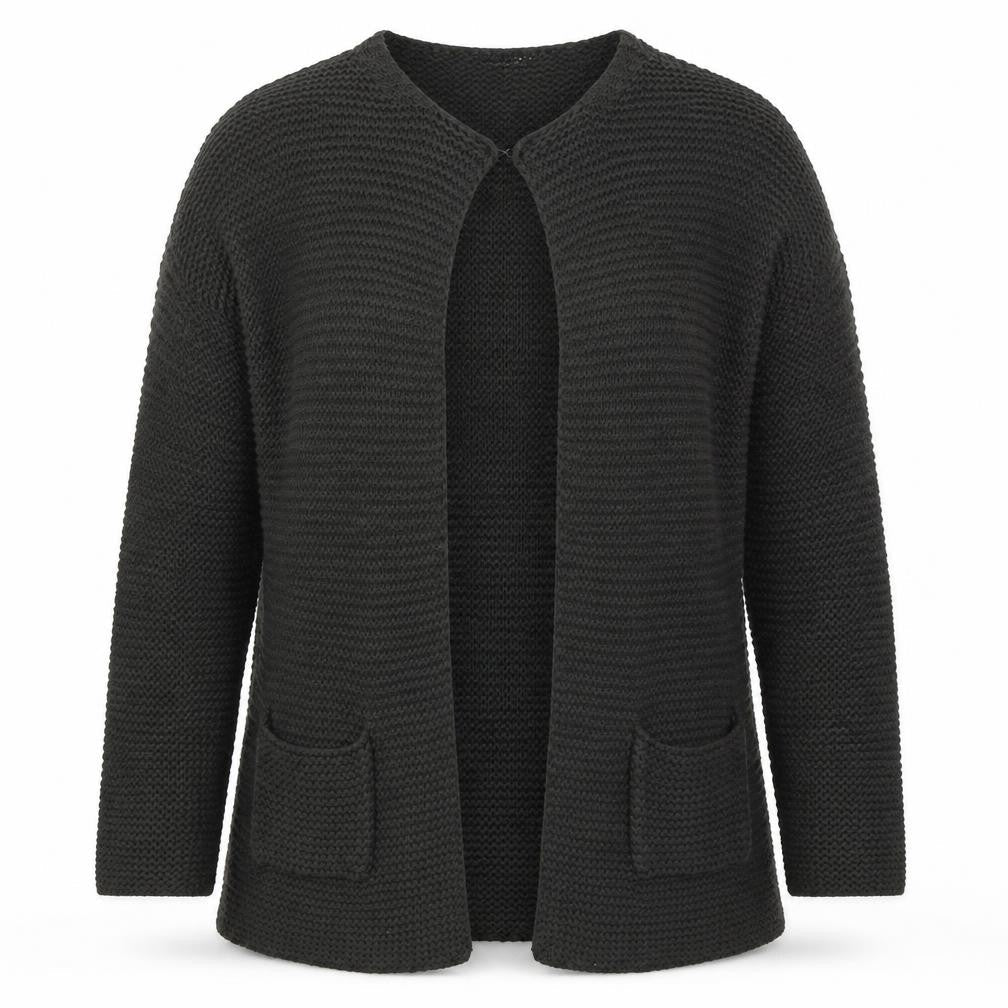 Atmosphere Womens Grey Round Neck  Acrylic Cardigan Jumper Size S
