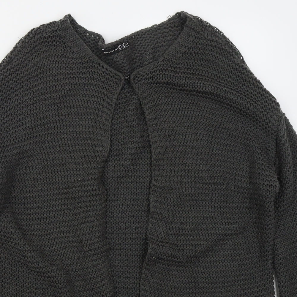 Atmosphere Womens Grey Round Neck  Acrylic Cardigan Jumper Size S