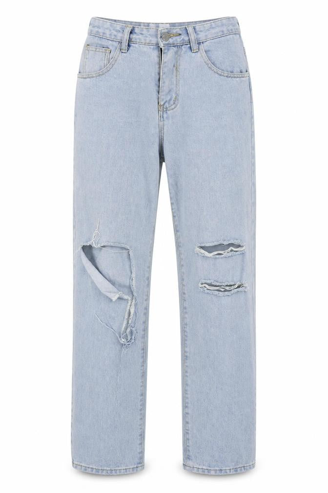 SheIn Womens Blue  Cotton Straight Jeans Size S L29 in Regular Button