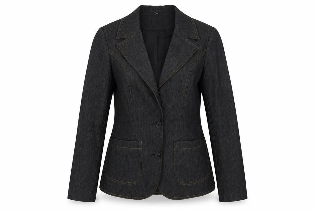 H&M Womens Blue  Cotton Jacket Suit Jacket Size M