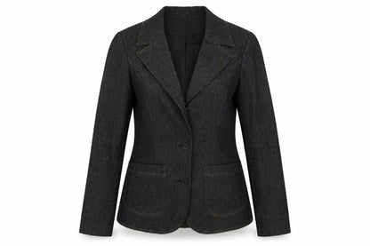 H&M Womens Blue  Cotton Jacket Suit Jacket Size M