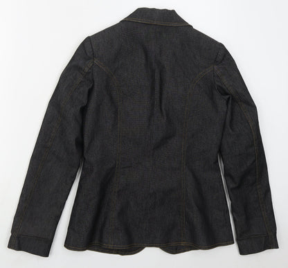 H&M Womens Blue  Cotton Jacket Suit Jacket Size M