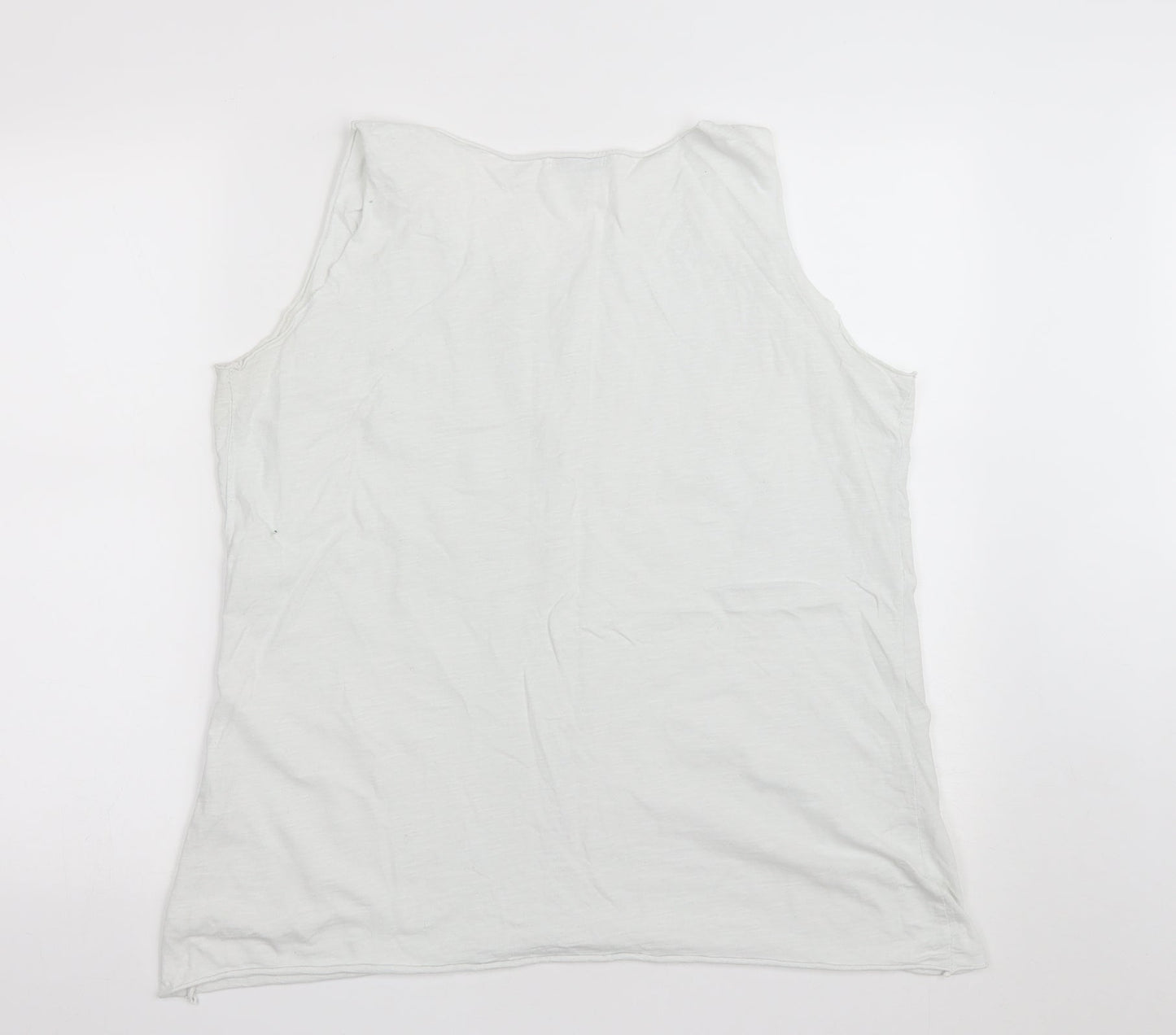Made in Italy Womens White  Cotton Basic T-Shirt Size M Round Neck
