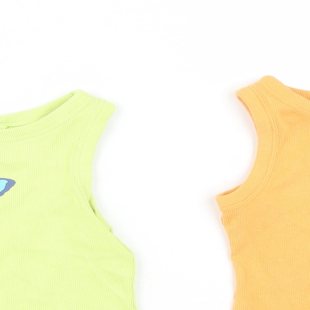 NEXT Girls Multicoloured  Cotton Basic Tank Size 5 Years Round Neck  - Set of 2