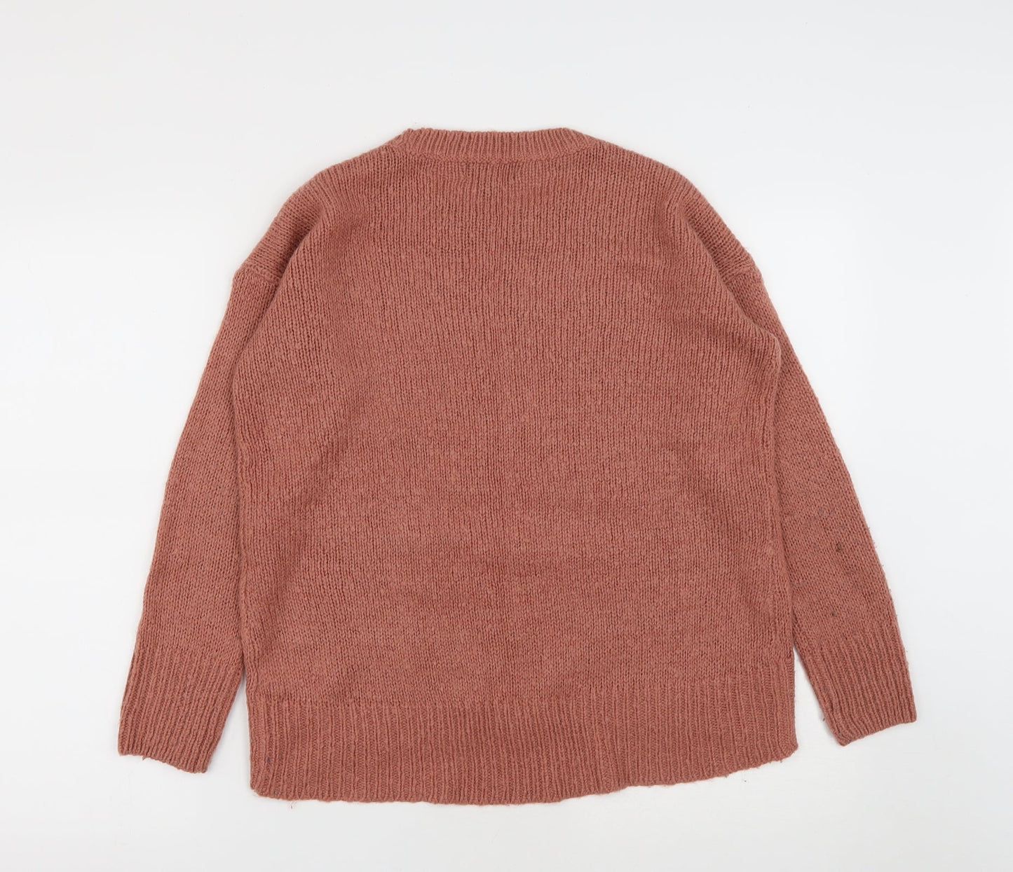 New Look Womens Pink Round Neck  Acrylic Pullover Jumper Size S