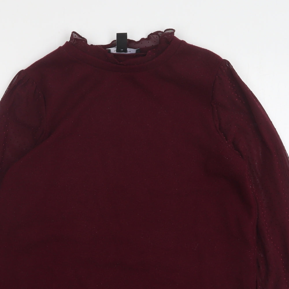 New Look Womens Purple High Neck  Polyester Pullover Jumper Size 10