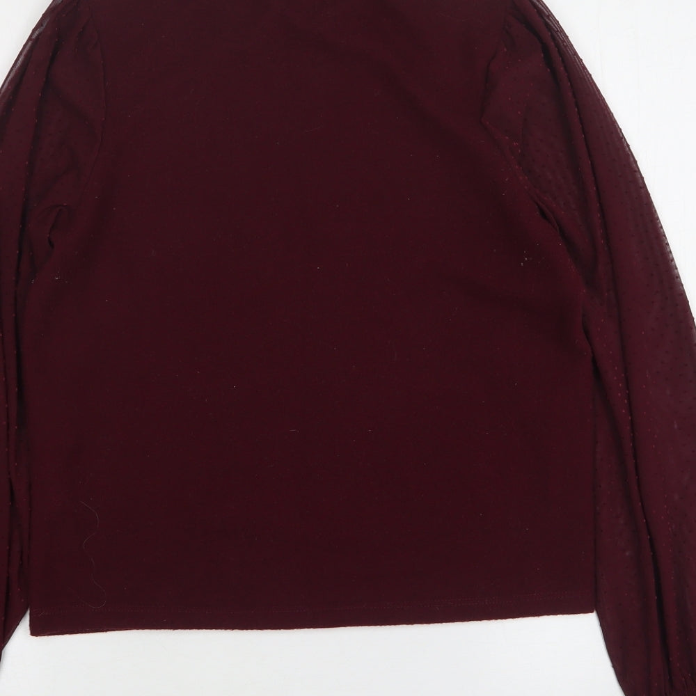 New Look Womens Purple High Neck  Polyester Pullover Jumper Size 10