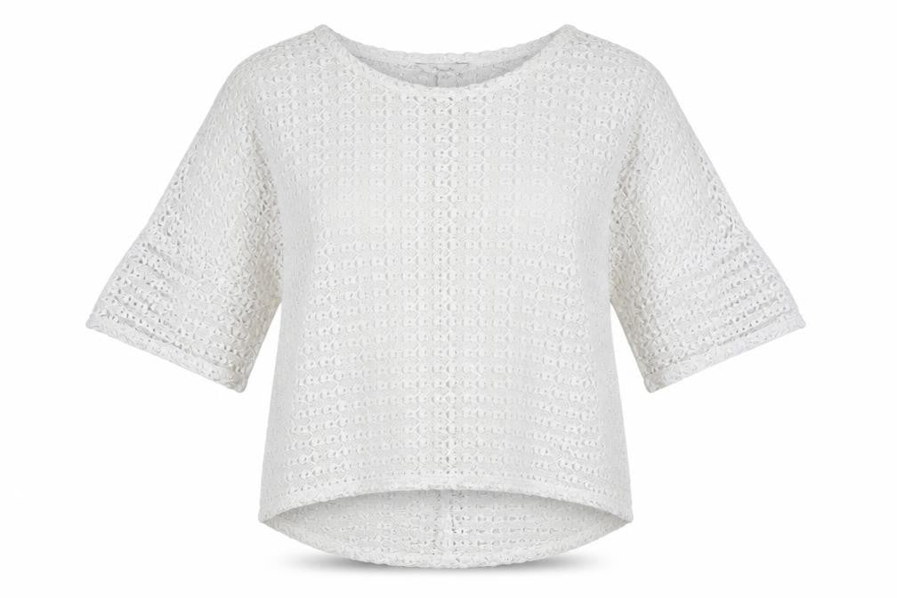Peacocks Womens White Round Neck  Polyester Pullover Jumper Size 20