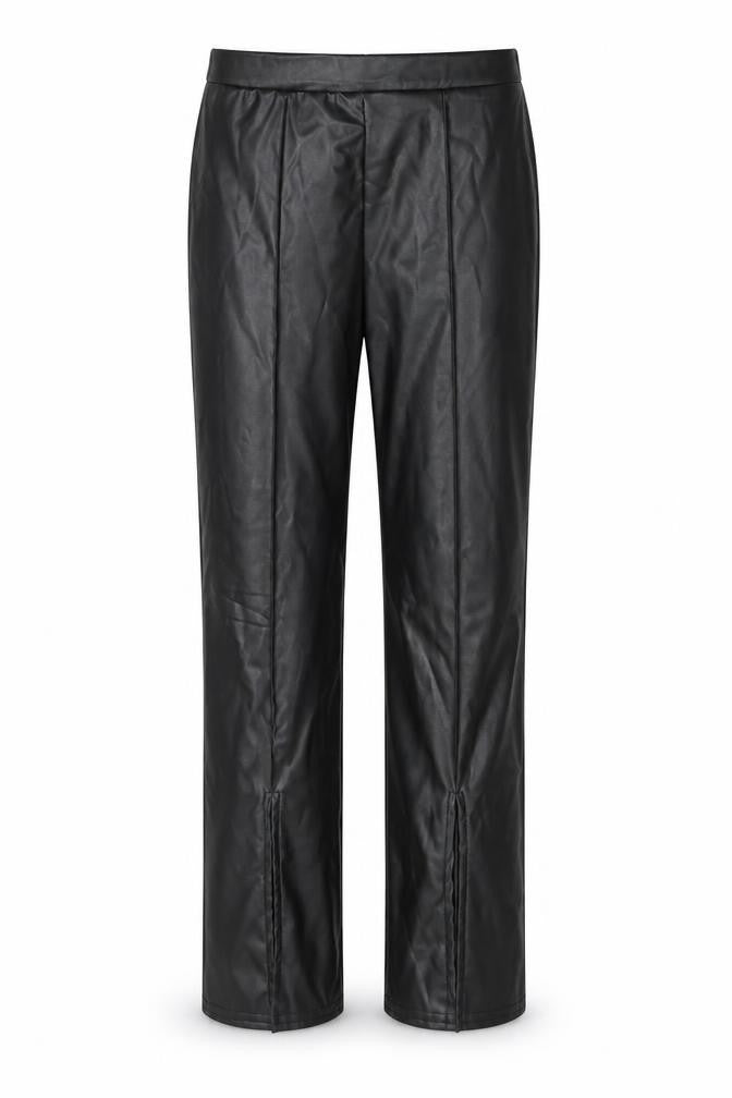 PRETTYLITTLETHING Womens Black  Polyester Trousers  Size 4 L35 in Regular  - low side slit