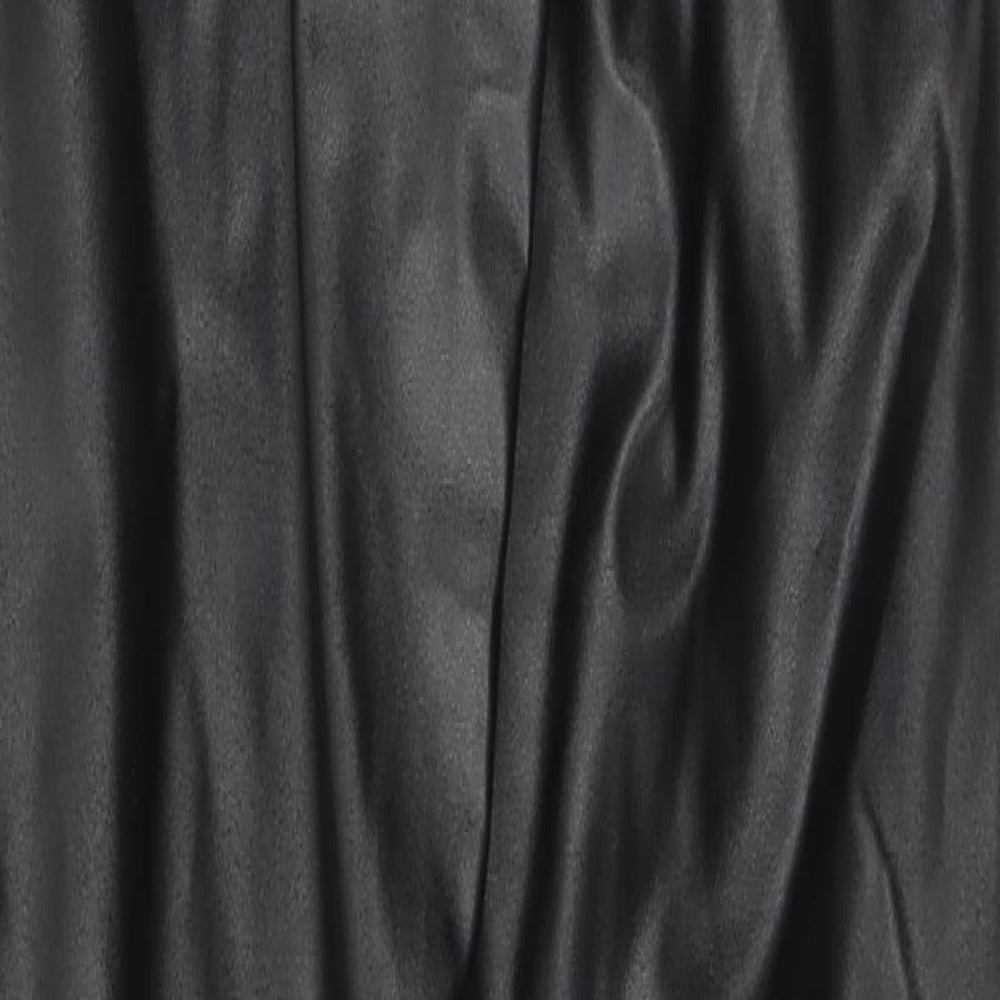 PRETTYLITTLETHING Womens Black  Polyester Trousers  Size 4 L35 in Regular  - low side slit