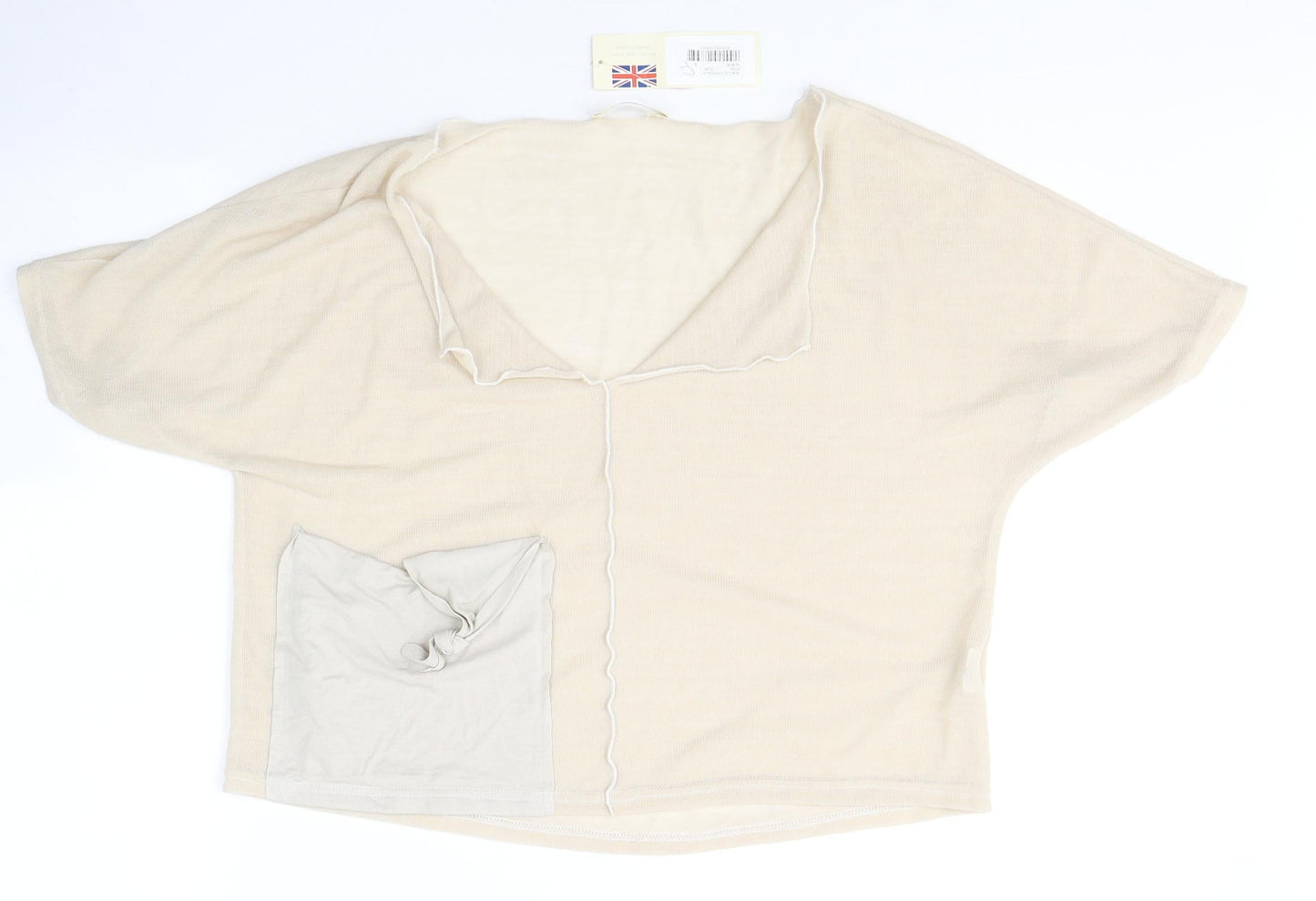Onelife Womens Beige  Viscose Jersey T-Shirt Size S V-Neck