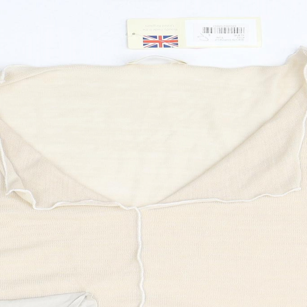 Onelife Womens Beige  Viscose Jersey T-Shirt Size S V-Neck