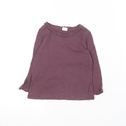 H&M Baby Purple  Cotton Basic T-Shirt Size 12-18 Months Round Neck