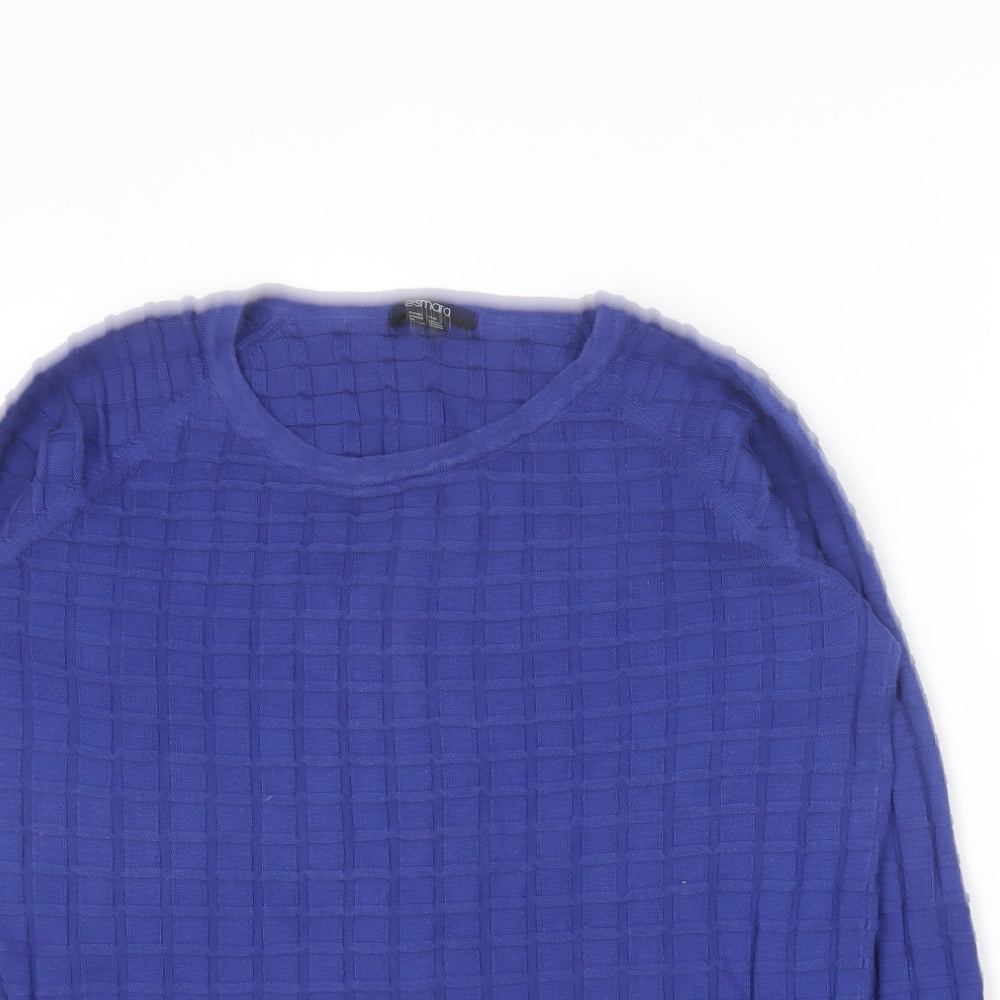 ESMARA Womens Blue Round Neck  Cotton Pullover Jumper Size L