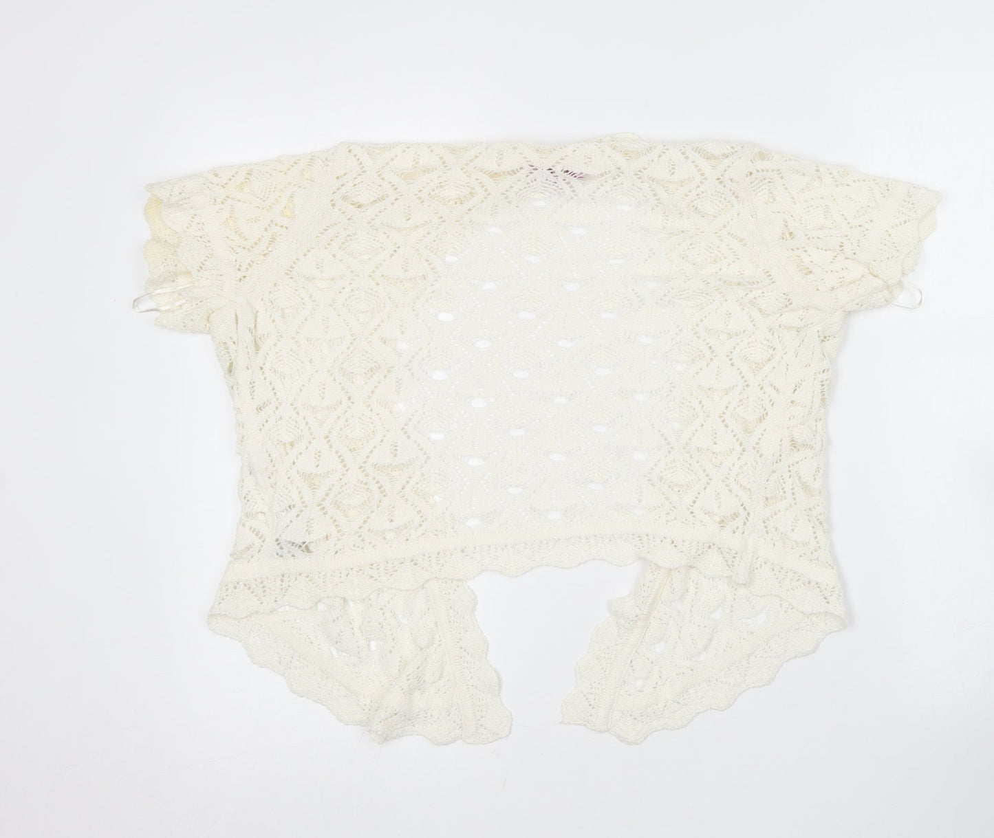 Per Una Womens Ivory V-Neck  Acrylic Cardigan Jumper Size 14