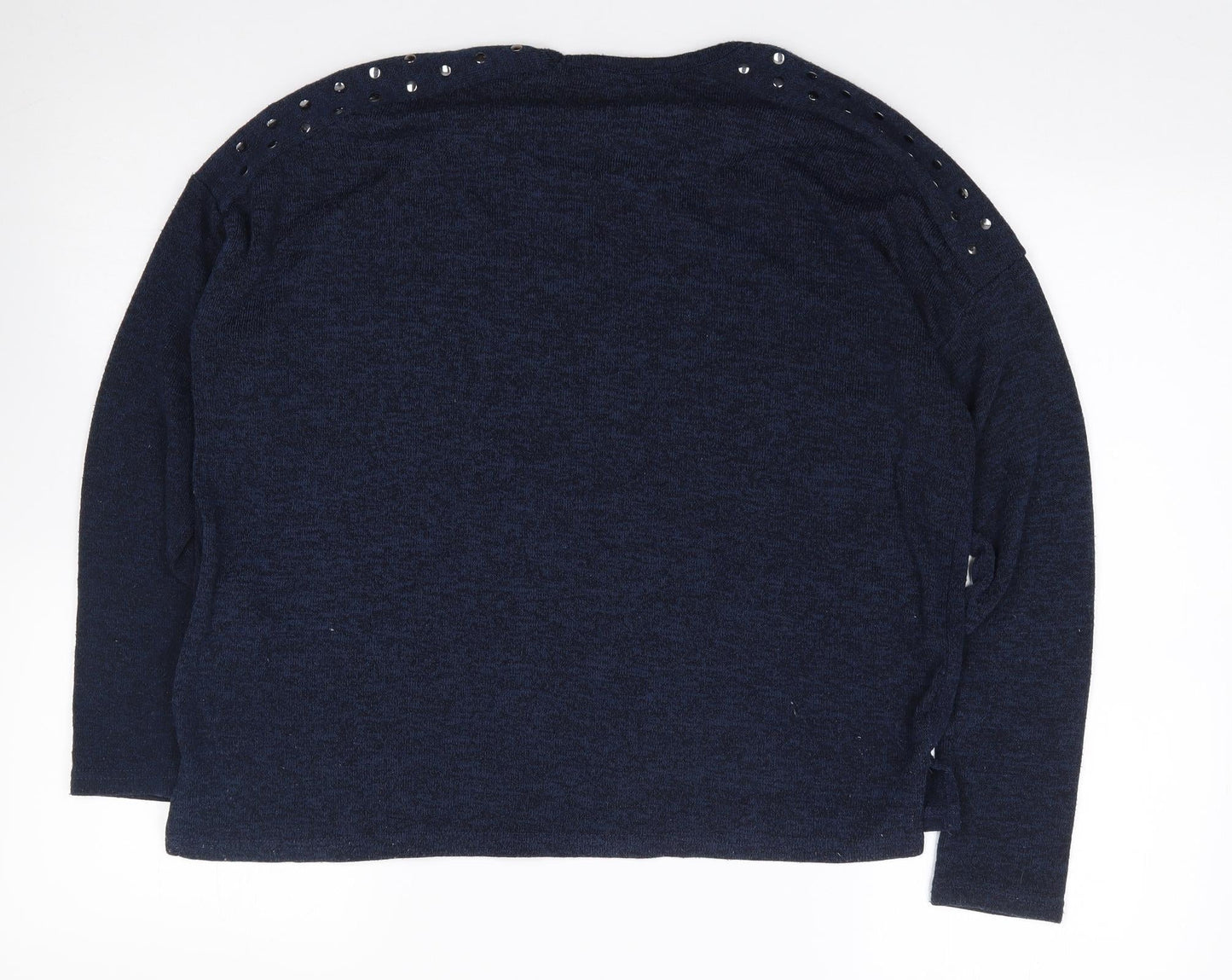 New Look  Womens Blue Round Neck  Polyester Pullover Jumper Size 12