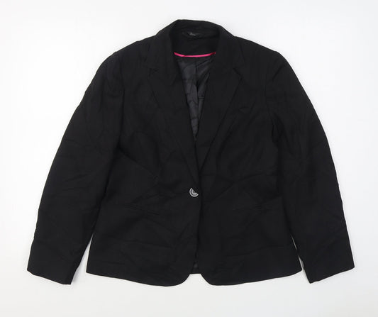 BHS Womens Black   Jacket Blazer Size 12  Button