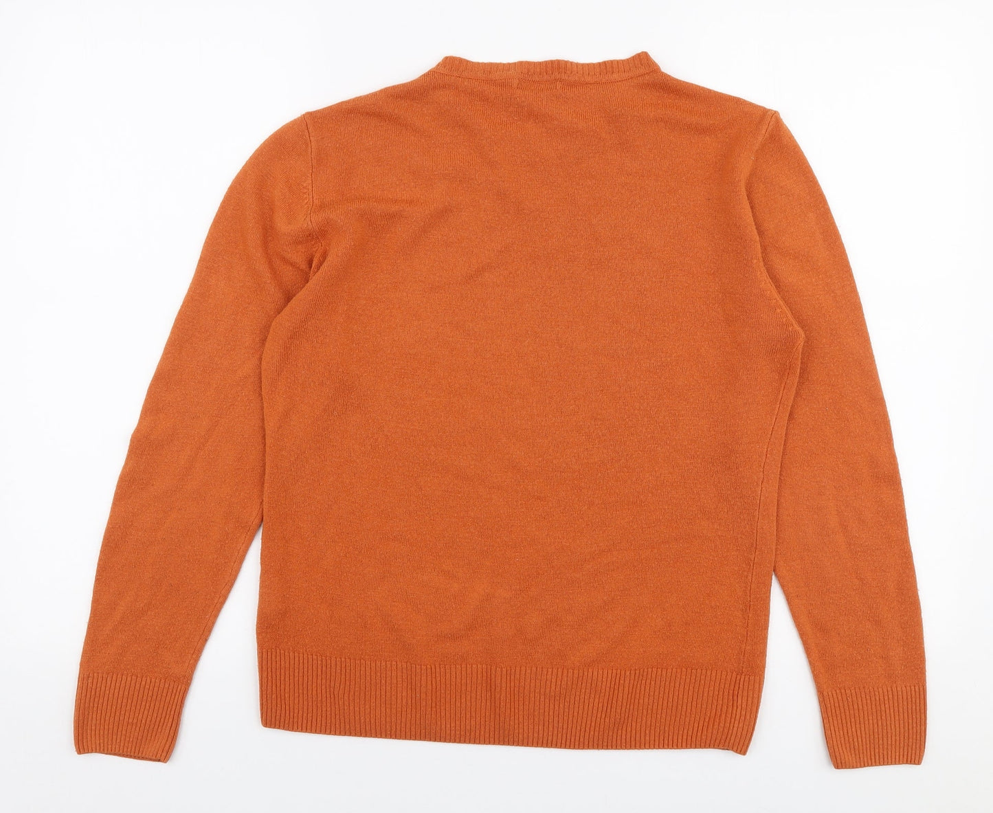 DeFacto Womens Orange Round Neck  Acrylic Pullover Jumper Size 2XL