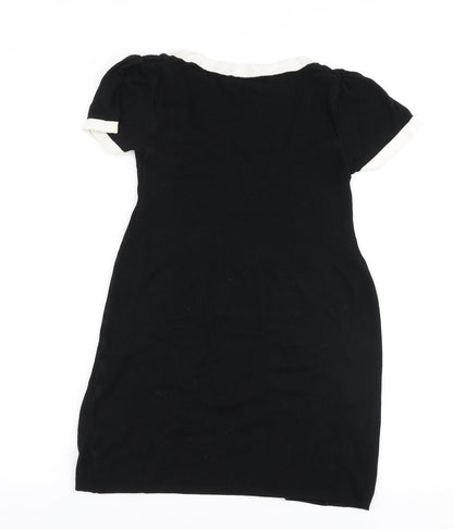 F&F Womens Black Round Neck  Viscose Pullover Jumper Size 8