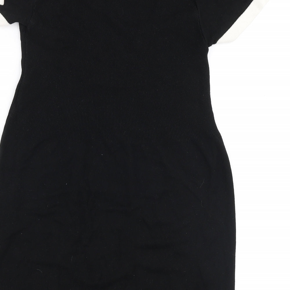 F&F Womens Black Round Neck  Viscose Pullover Jumper Size 8