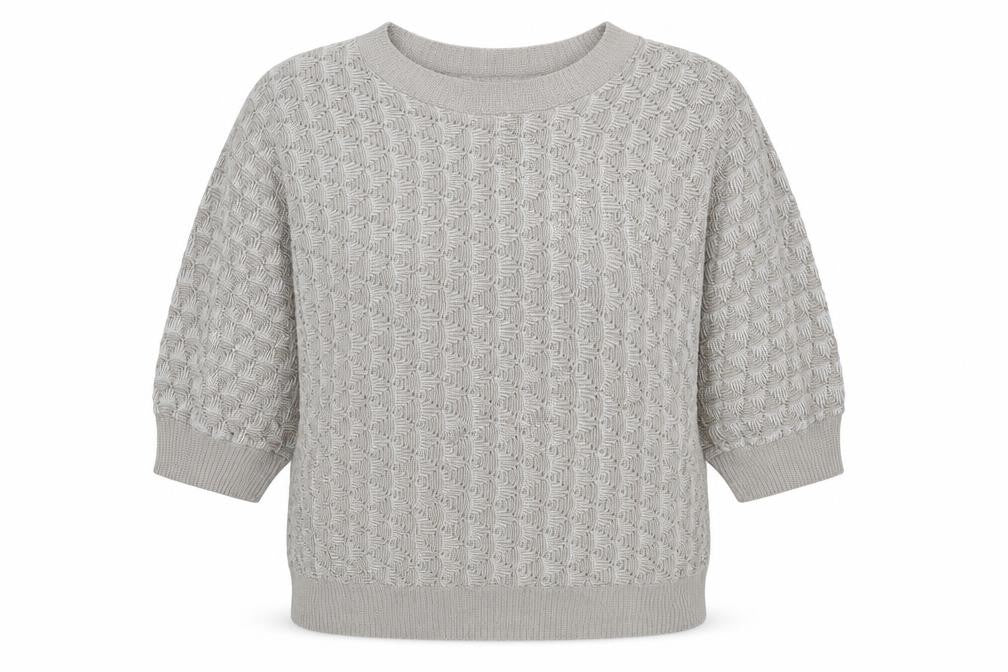 Preworn Womens Beige Round Neck Geometric Acrylic Pullover Jumper Size L