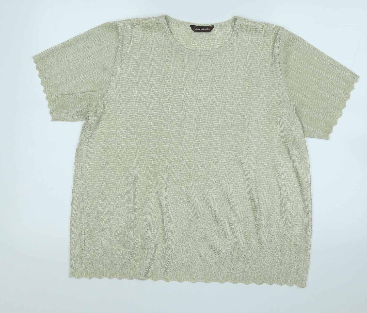 SARAH HAMILTON Womens Green Round Neck  Polyester Pullover Jumper Size 16