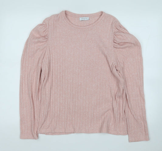 Papaya Womens Pink Round Neck  Polyester Pullover Jumper Size 16