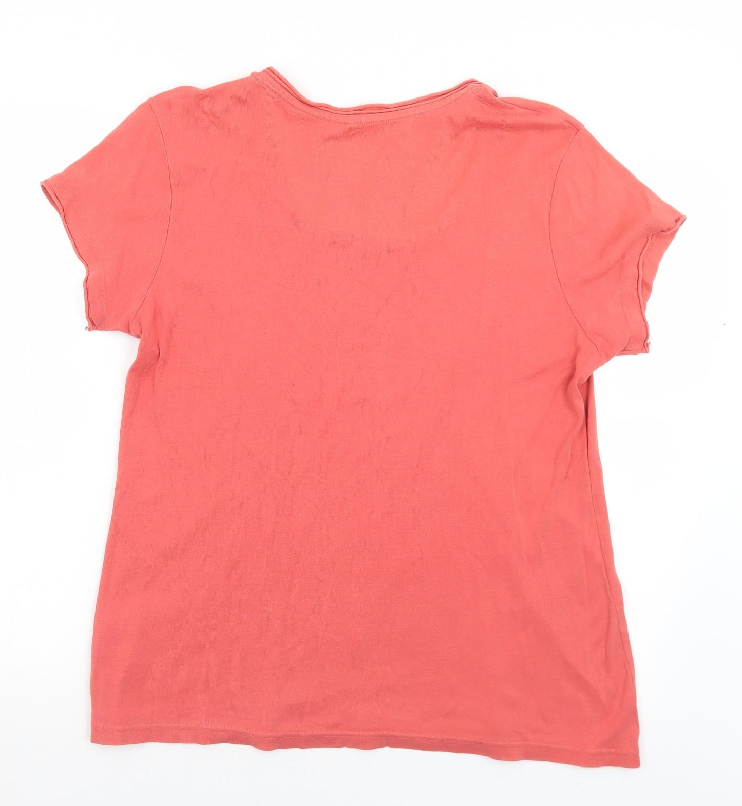 Preworn Womens Pink  Polyester Basic T-Shirt Size 18 Round Neck