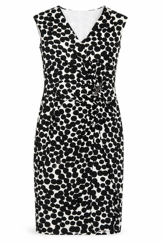 Debenhams Womens Black Geometric Polyester Shift  Size 8  V-Neck