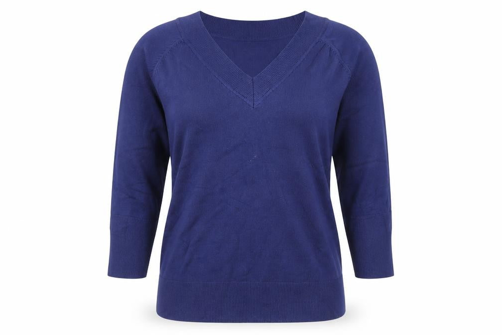 Atmosphere Womens Blue V-Neck  Acrylic Pullover Jumper Size 12   - 12-14