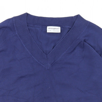 Atmosphere Womens Blue V-Neck  Acrylic Pullover Jumper Size 12   - 12-14