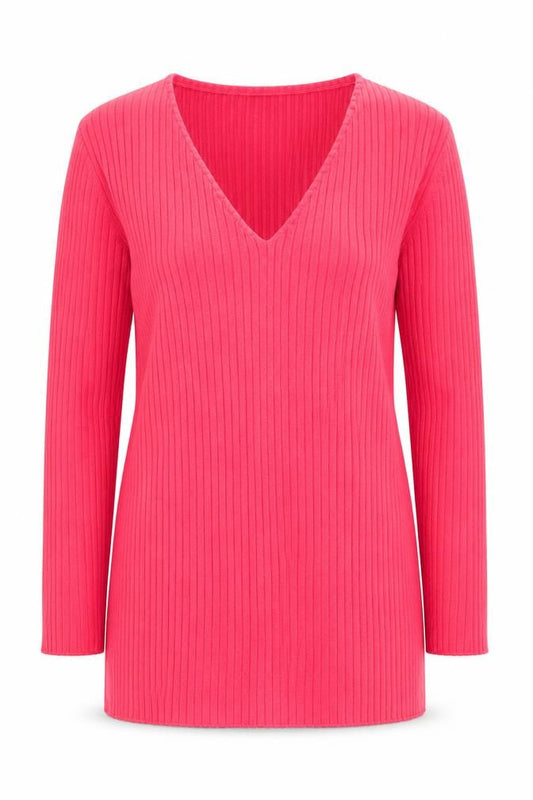 M&Co Womens Pink V-Neck  Viscose Pullover Jumper Size 12