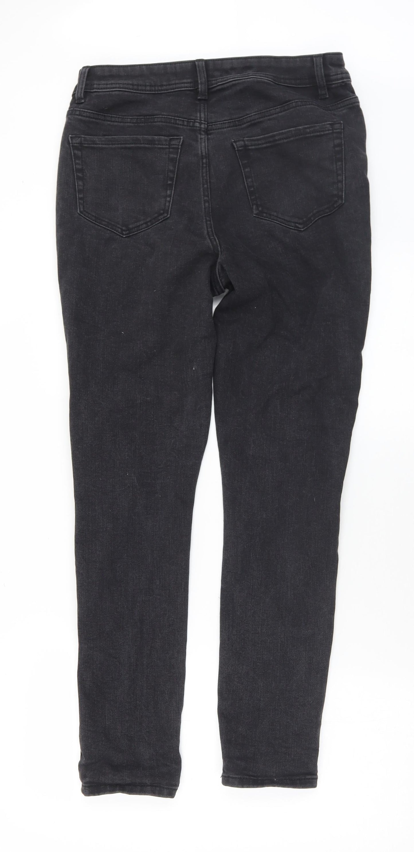 George Womens Black  Cotton Skinny Jeans Size 12 L29 in Regular Button