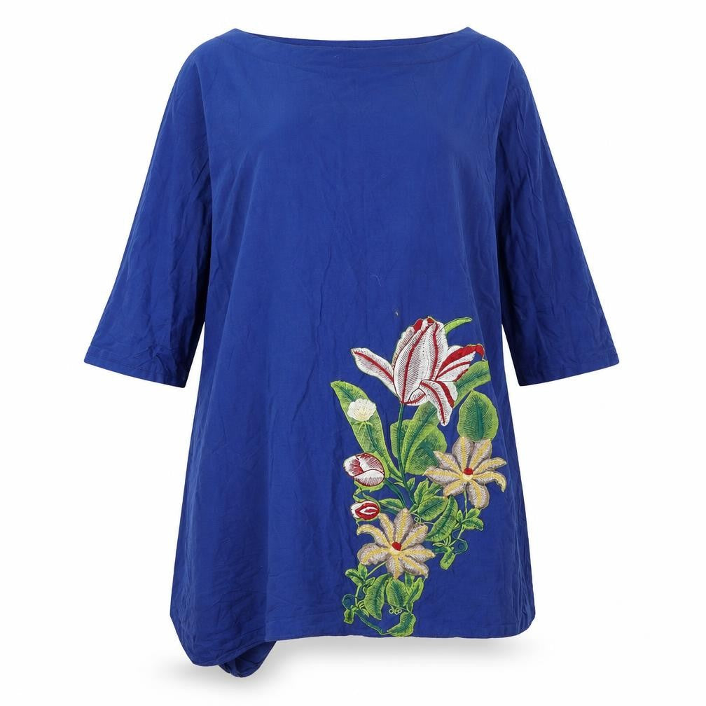 Mausummery Womens Blue  Polyester Shift  Size S  Round Neck
