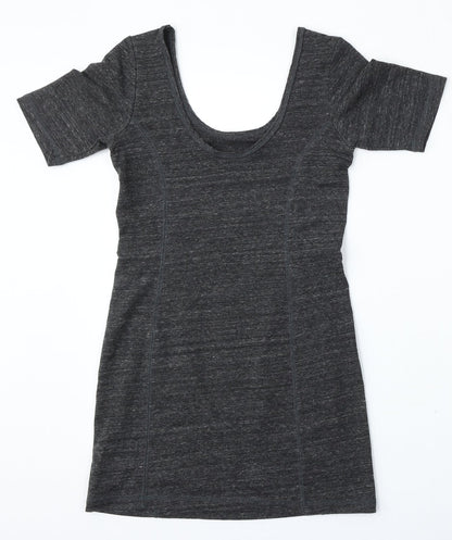 Topshop Womens Grey Round Neck  Polyester Pullover Jumper Size 8