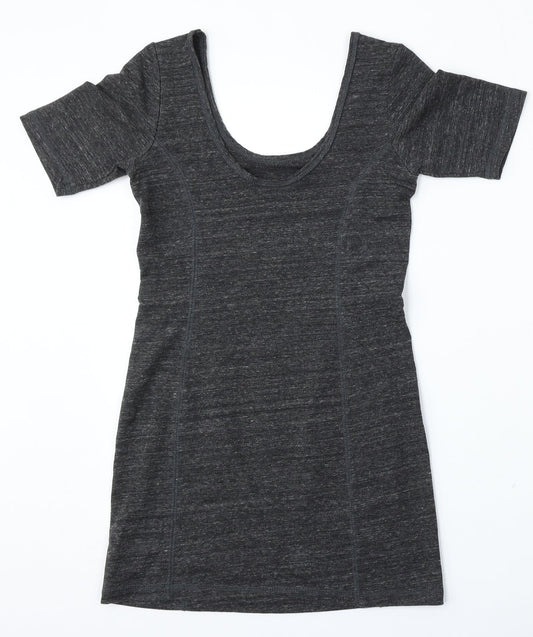 Topshop Womens Grey Round Neck  Polyester Pullover Jumper Size 8