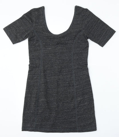 Topshop Womens Grey Round Neck  Polyester Pullover Jumper Size 8