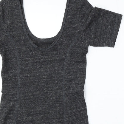 Topshop Womens Grey Round Neck  Polyester Pullover Jumper Size 8