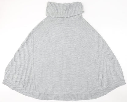 Next Womens Grey Roll Neck  Acrylic Pullover Jumper Size S