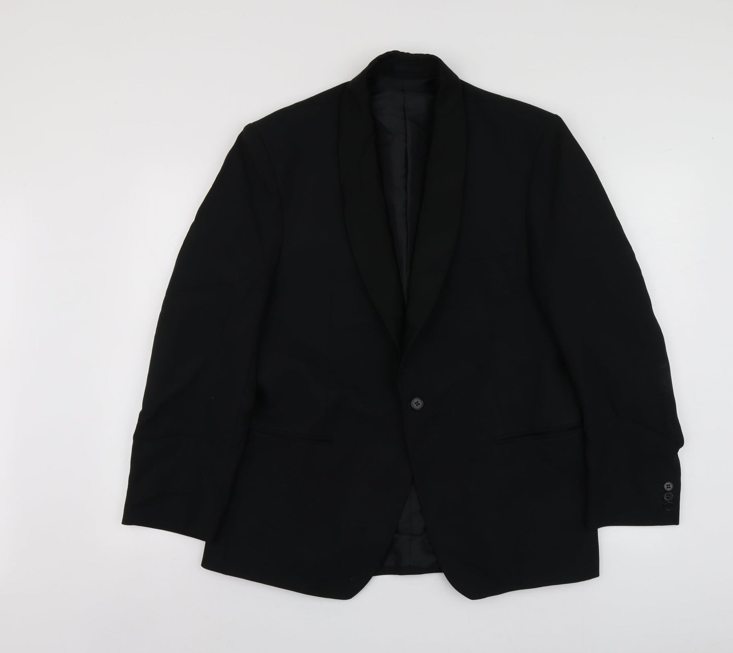 C&A Mens Black  Polyester Jacket Suit Jacket Size 42