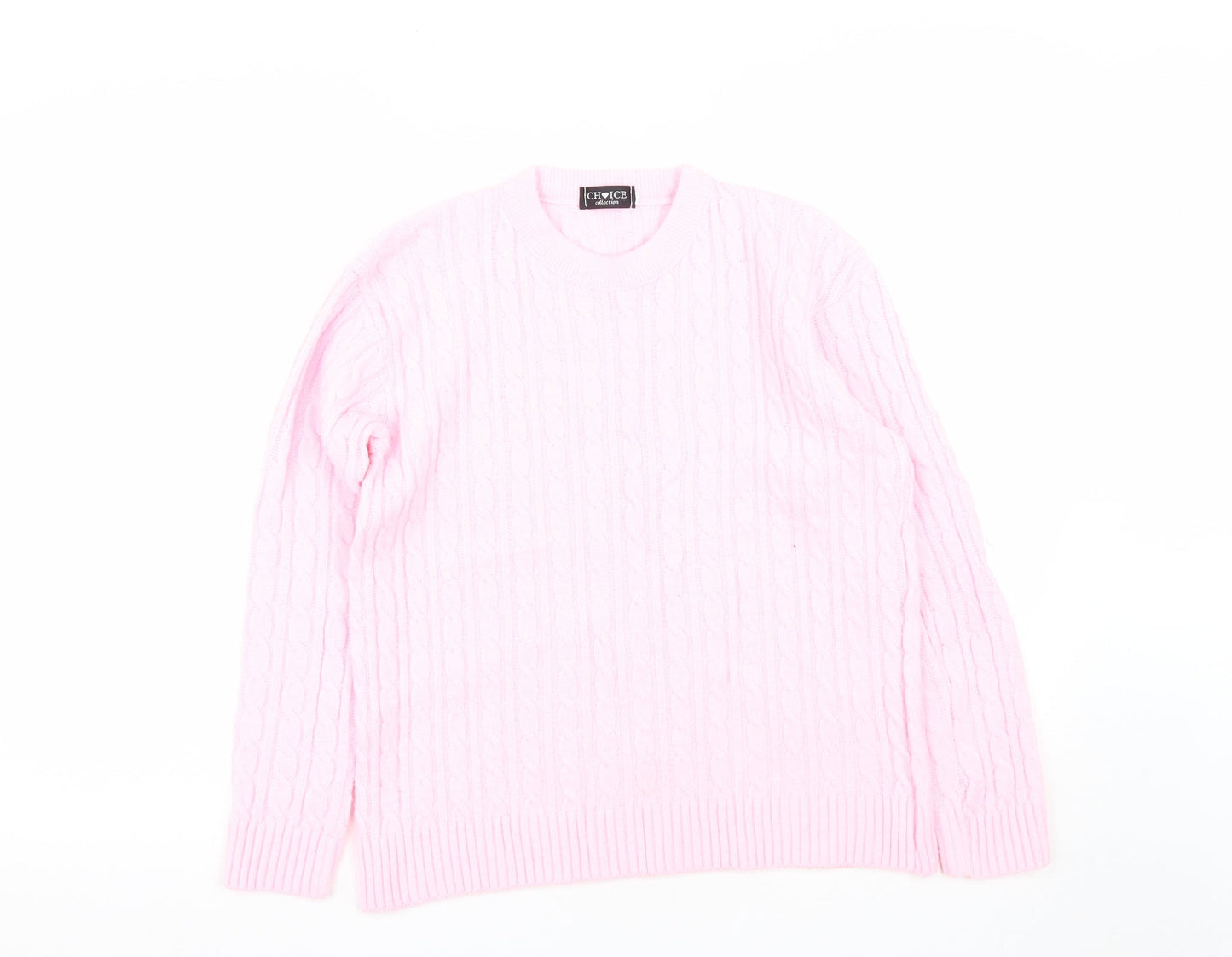 Choice Womens Pink Round Neck  Acrylic Pullover Jumper Size S   - Size S-M